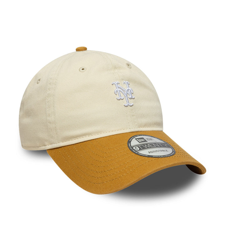 New York Mets 9TWENTY Strapback Mini Washed Beige/White