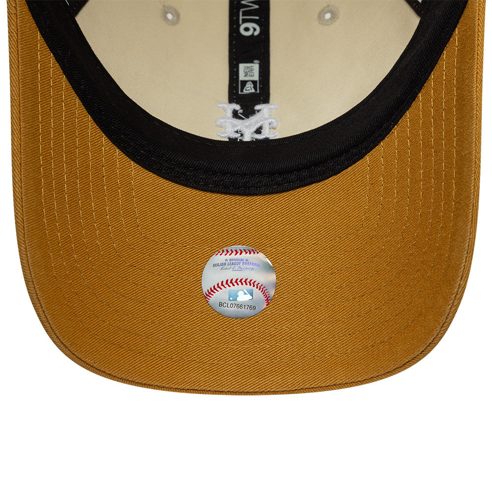 New York Mets 9TWENTY Strapback Mini Washed Beige/White