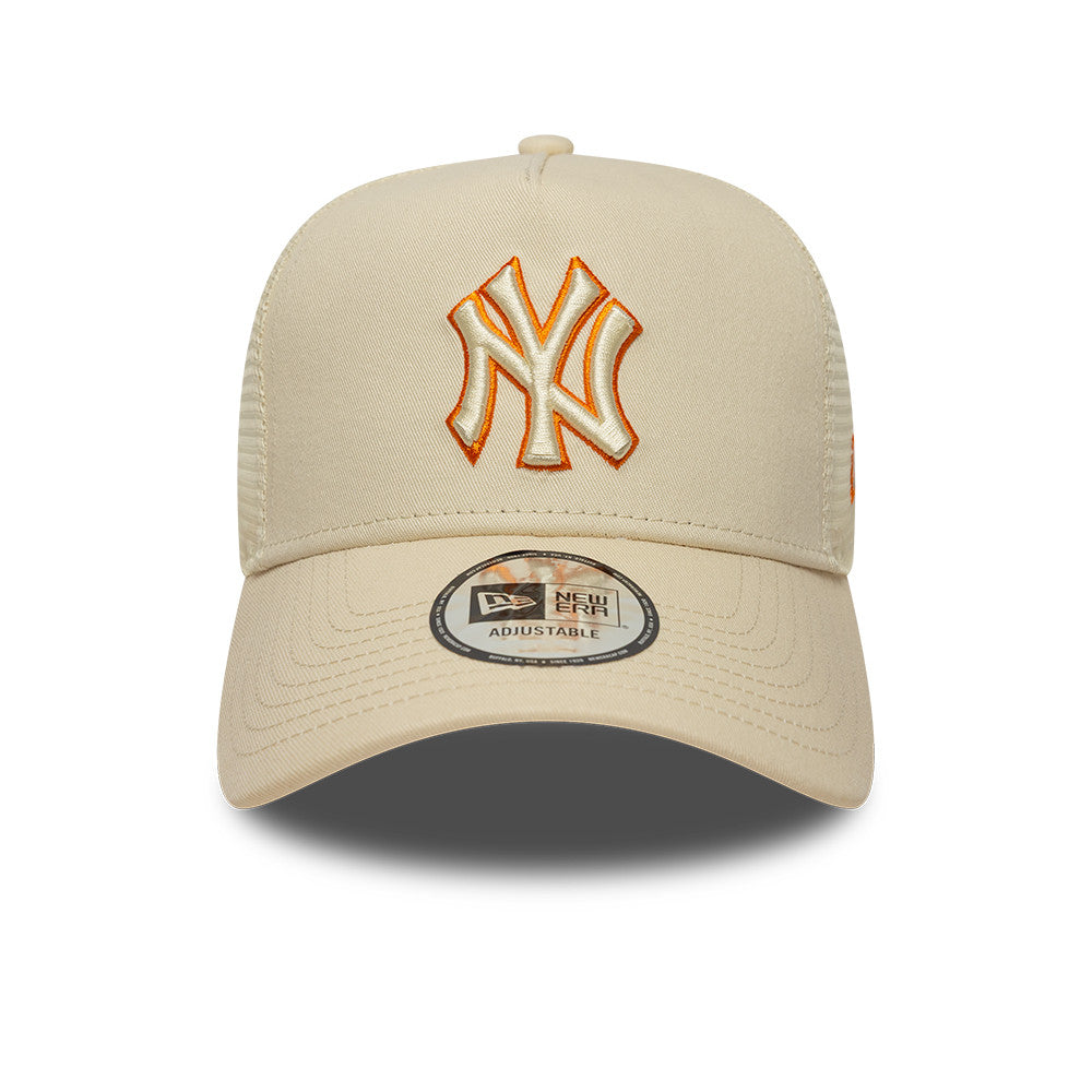 New York Yankees MLB Trucker Snapback New Era Beige/Orange