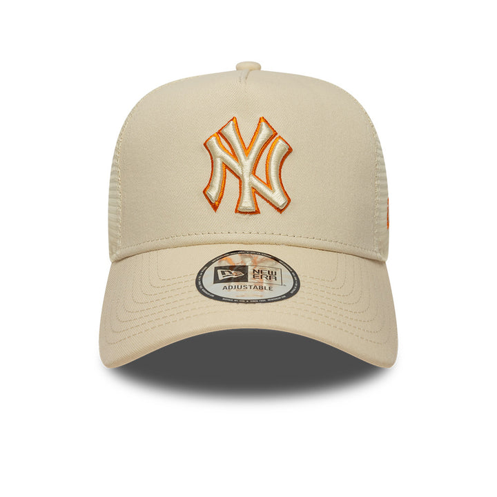 New York Yankees MLB Trucker Snapback New Era Beige/Orange