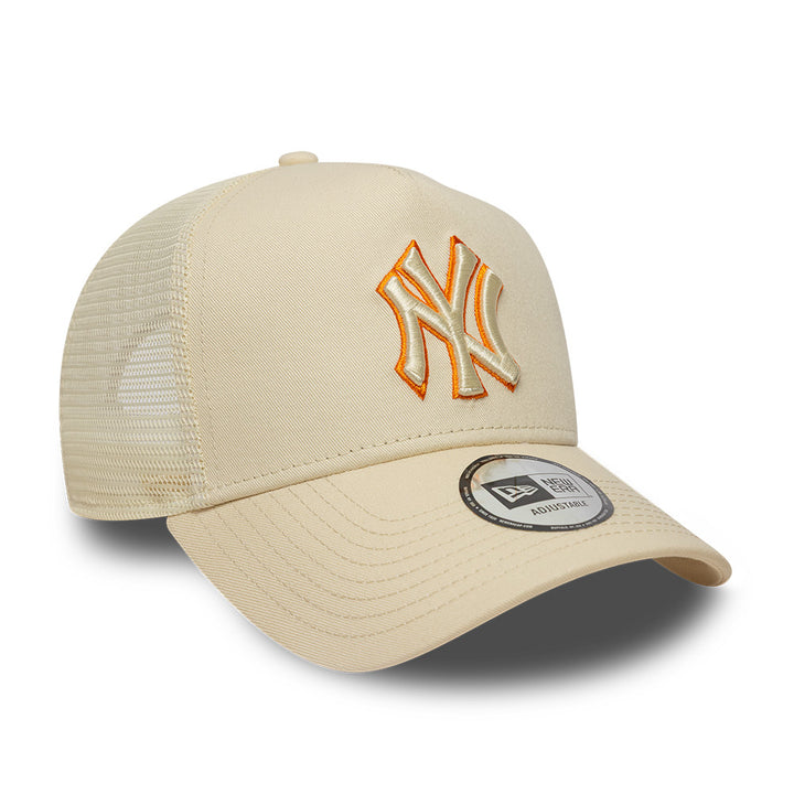 New York Yankees MLB Trucker Snapback New Era Beige/Orange