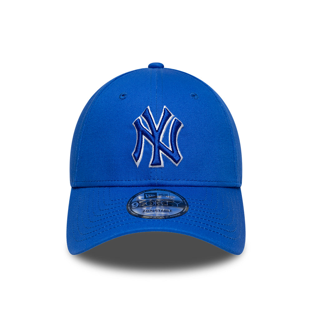 New York Yankees MLB Team Outline 9FORTY Strapback New Era Blue/White