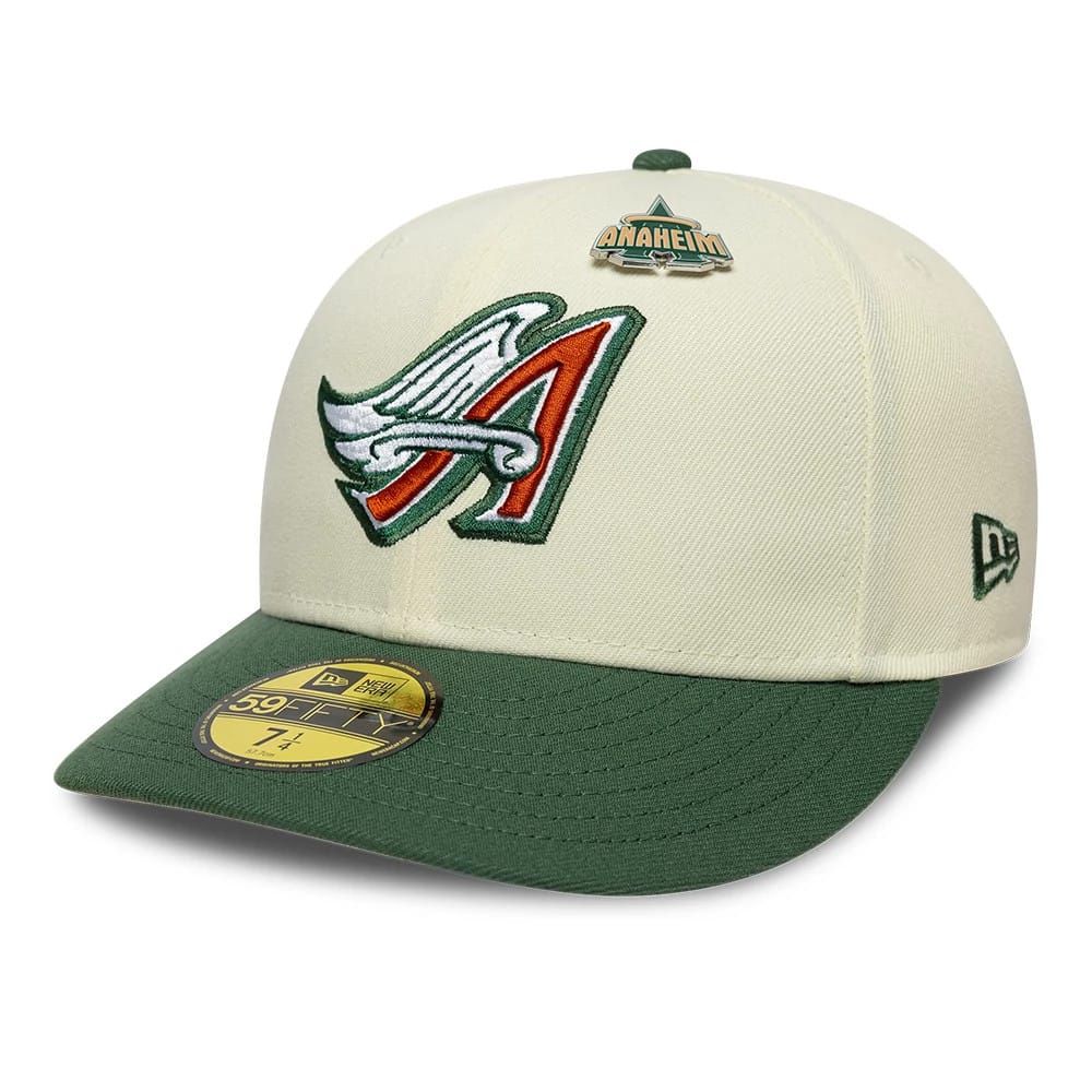 La Angels MLB Pin 59FIFTY Fitted New Era Cream/Green