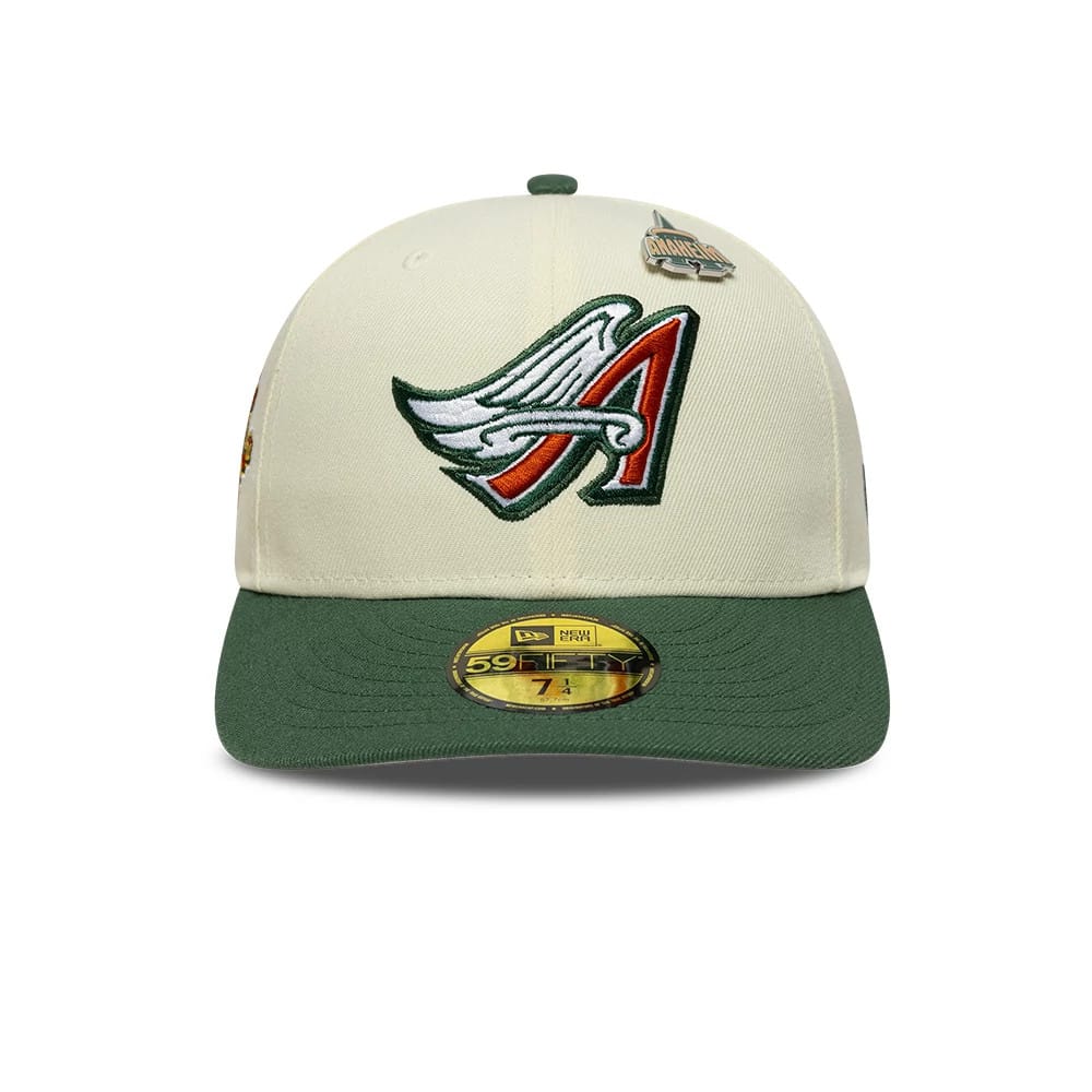 La Angels MLB Pin 59FIFTY Fitted New Era Cream/Green
