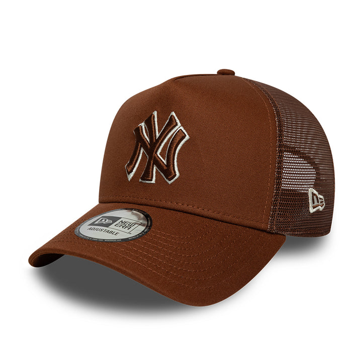 New York Yankees League Essential A-Frame Trucker Snapback New Era Brown