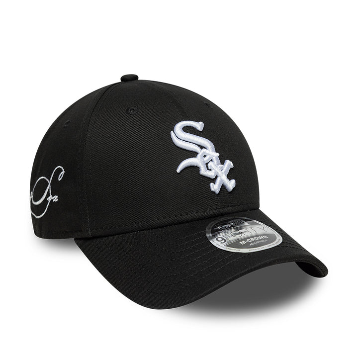 Chicago White Sox MLB Side Script 9FORTY Strapback New Era Black/White