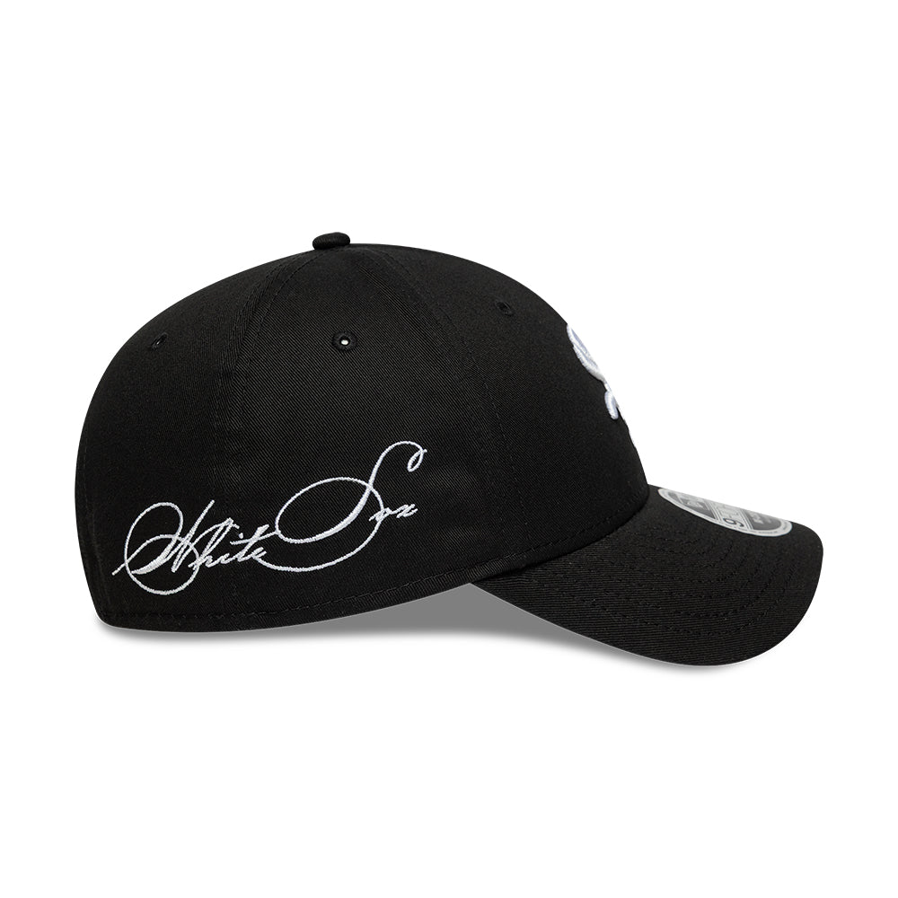 Chicago White Sox MLB Side Script 9FORTY Strapback New Era Black/White