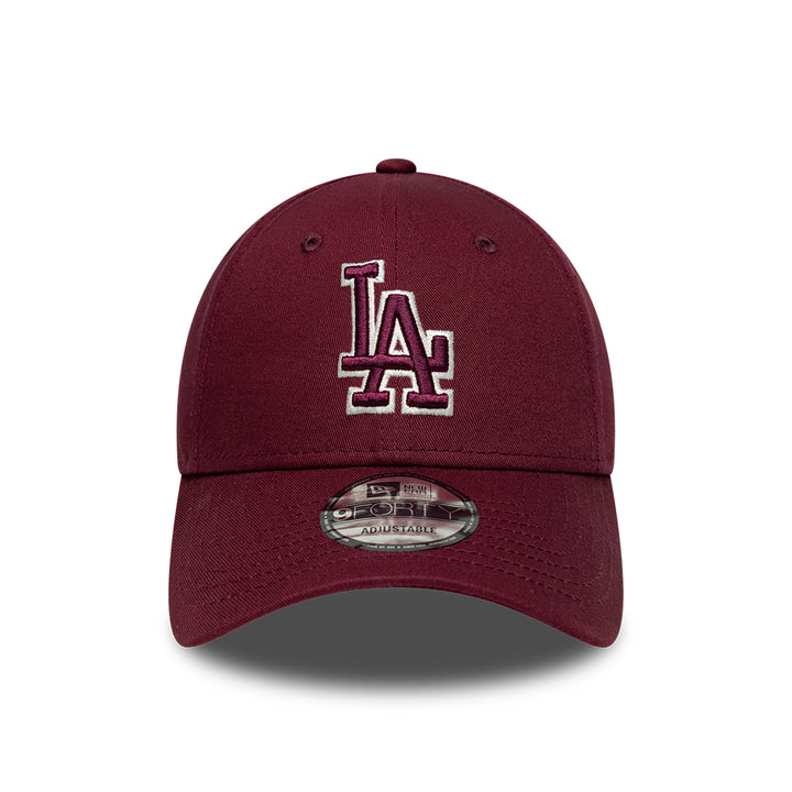 Los Angeles Dodgers MLB Team Outline 9FORTY Strapback Burgundy/White