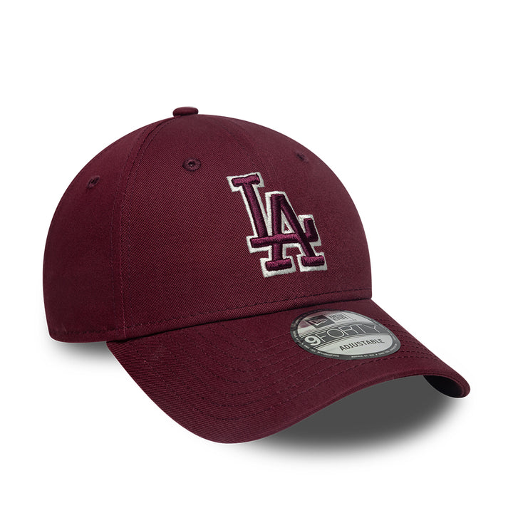 Los Angeles Dodgers MLB Team Outline 9FORTY Strapback Burgundy/White