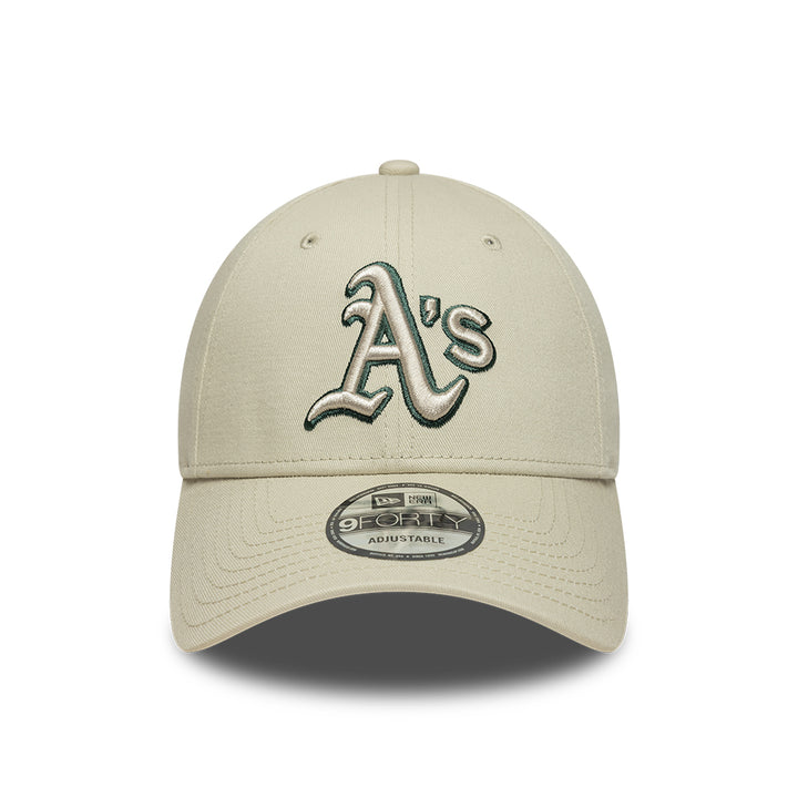 Oakland Athletics MLB Team Outline 9FORTY Strapback New Era Crème/Green