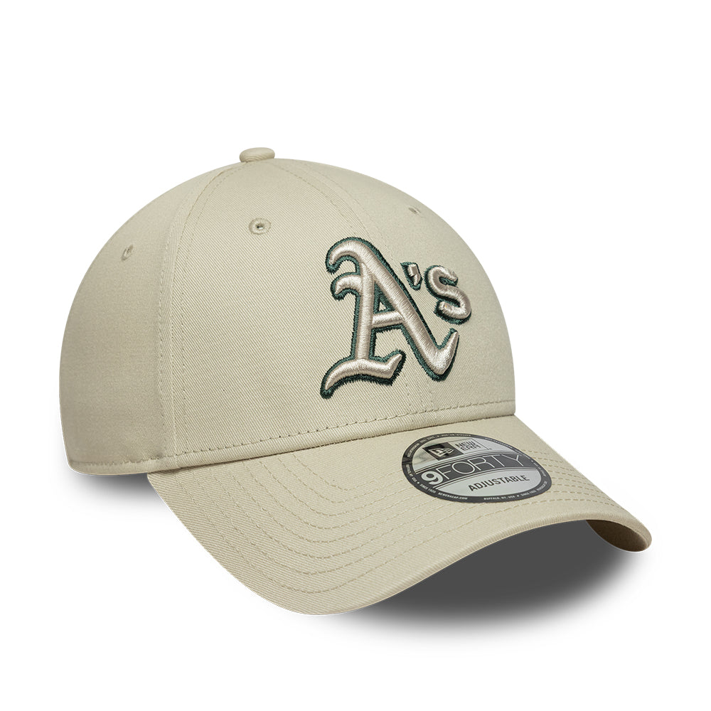 Oakland Athletics MLB Team Outline 9FORTY Strapback New Era Crème/Green