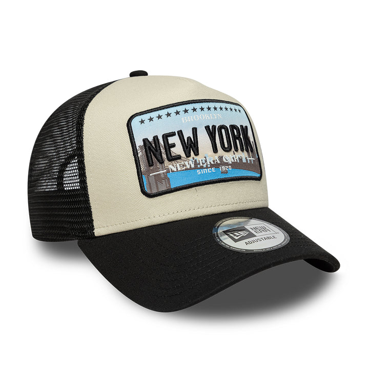 New York Licence Plate 9FORTY A-Frame Trucker Snapback New Era Black/White