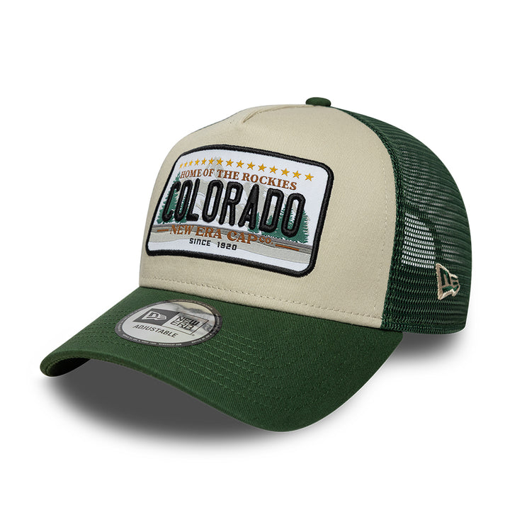 Colorado Licence Plate 9FORTY A-Frame Trucker Snapback New Era Dark Green