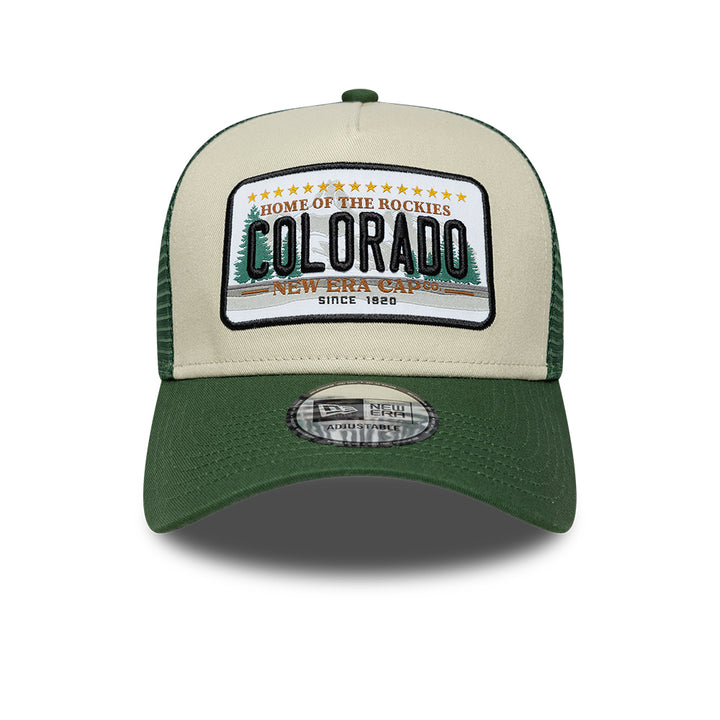 Colorado Licence Plate 9FORTY A-Frame Trucker Snapback New Era Dark Green