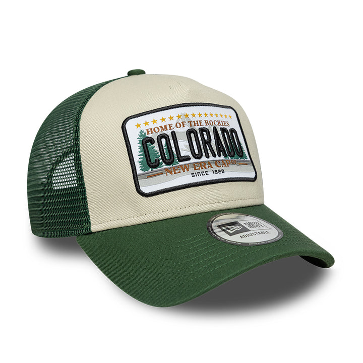 Colorado Licence Plate 9FORTY A-Frame Trucker Snapback New Era Dark Green