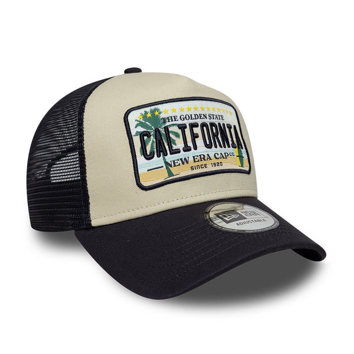 California Licence Plate 9FORTY A-Frame Trucker Snapback New Era Navy/Beige