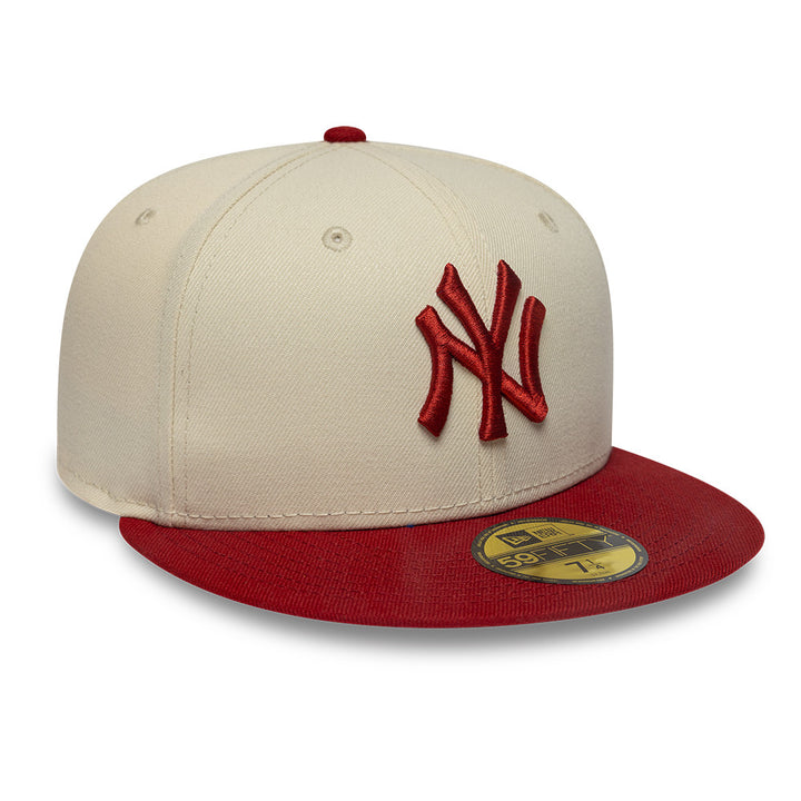 New York Yankees League Essentials 59FIFTY Fitted New Era Creme/Burgundy