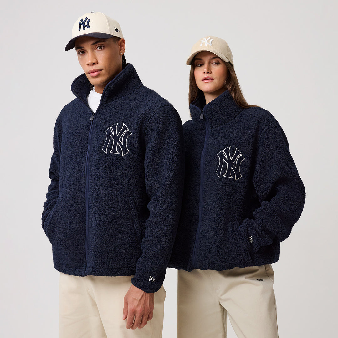 New York Yankees MLB Sherpa Jacket New Era Navy