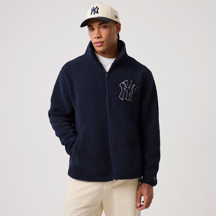 New York Yankees MLB Sherpa Jacket New Era Navy