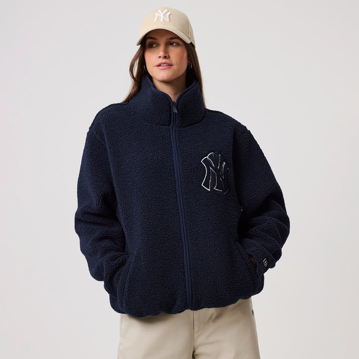 New York Yankees MLB Sherpa Jacket New Era Navy