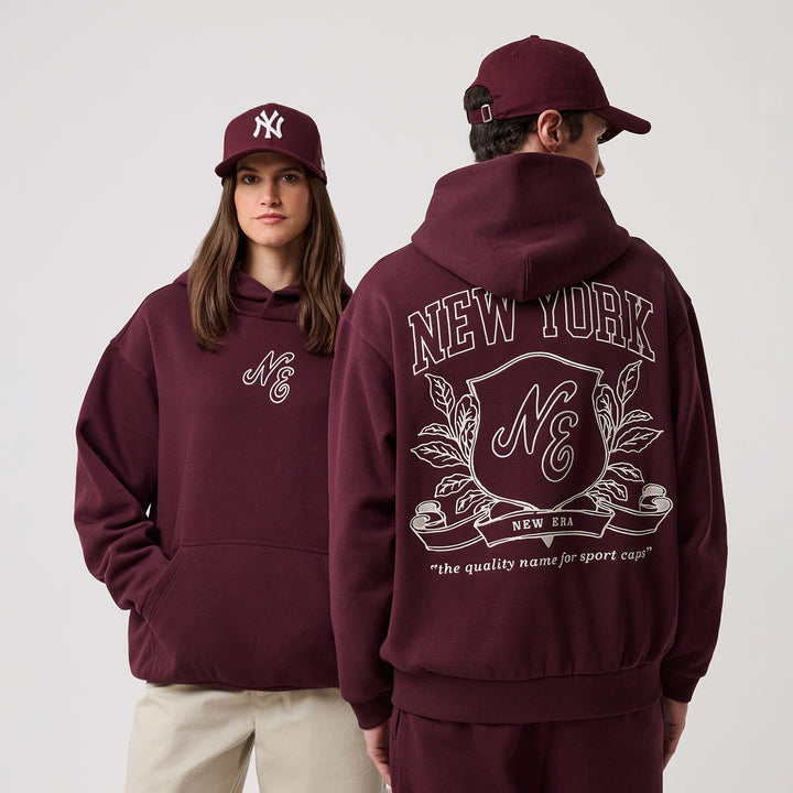Crest Graphic Hoodie New Era Maroon