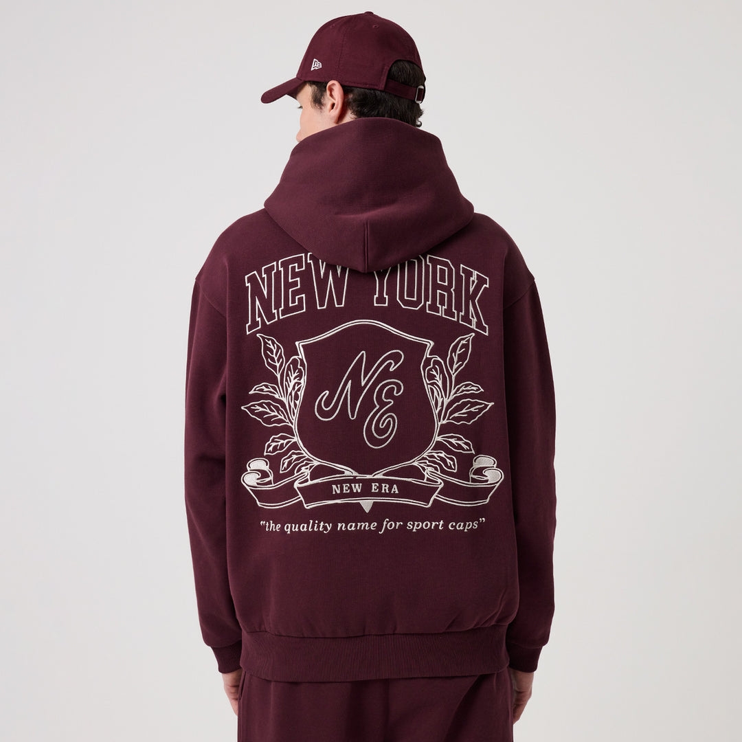 Crest Graphic Hoodie New Era Maroon