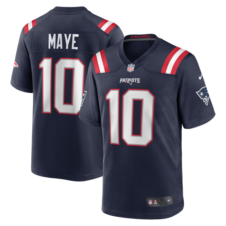 Drake Maye New England Patriots Home NFL Game Jersey Nike