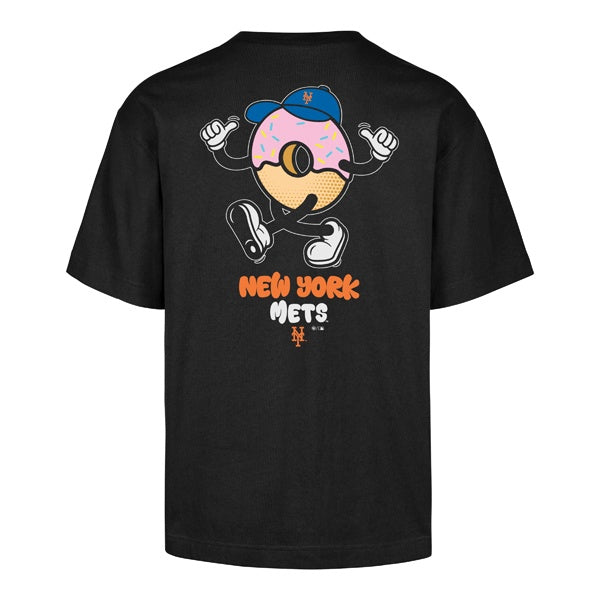 New York Mets Black Cartoon Backer Foundation Tee &