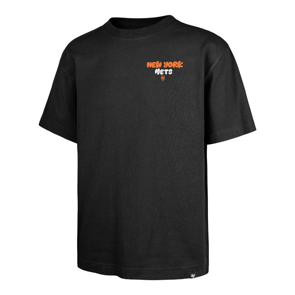 New York Mets Black Cartoon Backer Foundation Tee &