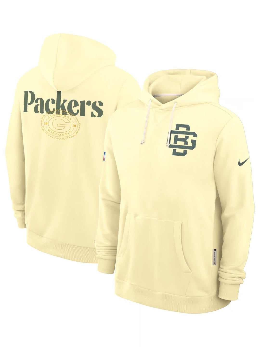 Green Bay Packers Rivalries NFL Dri-FIT Hoodie Nike Beige