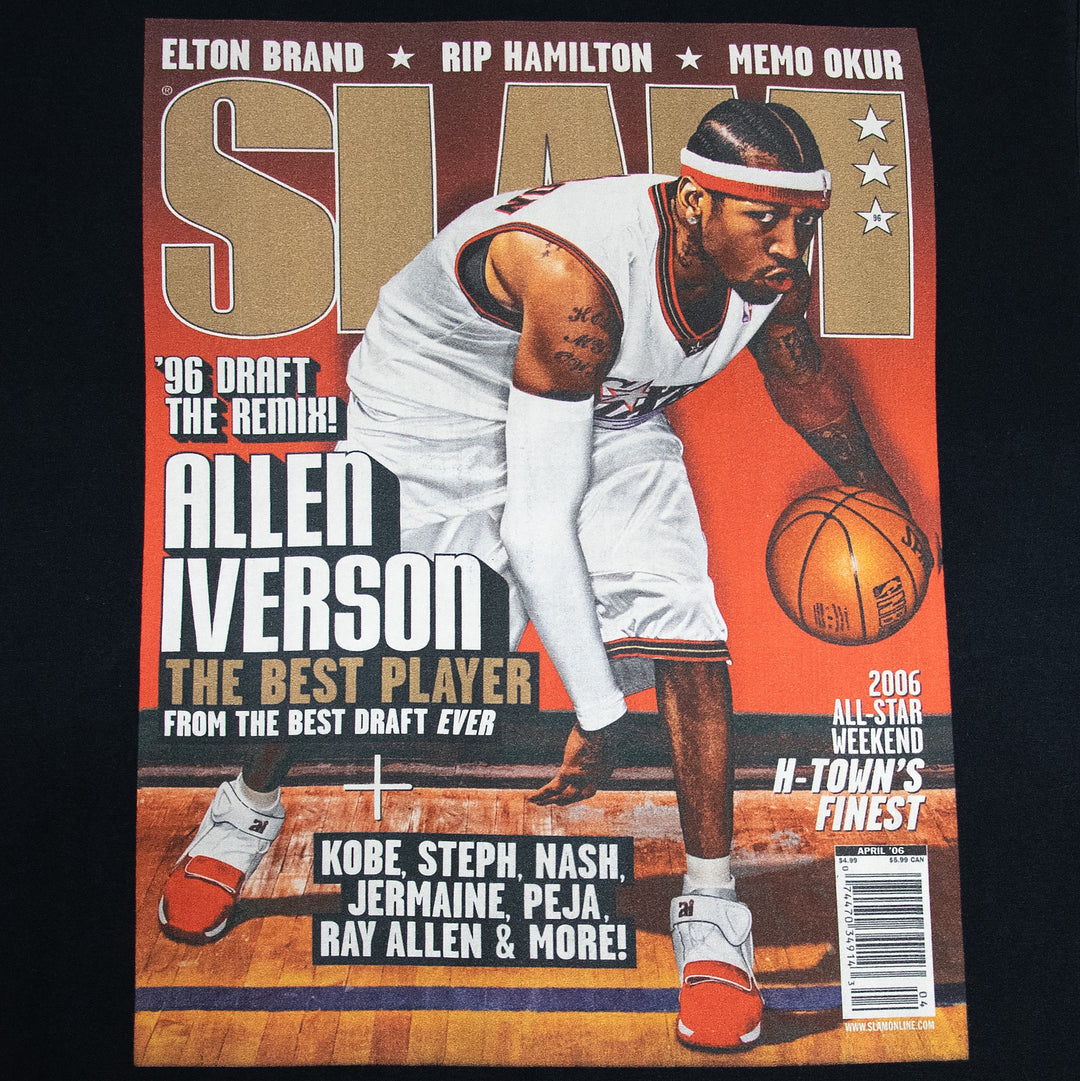 Allen Iverson Philadelphia 76ers NBA Slam Cover Tee Mitchell &amp; Ness Black