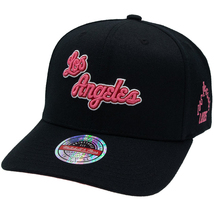Los Angeles Lakers NBA Classic Red Snapback Mitchell &amp; Ness Black/Pink