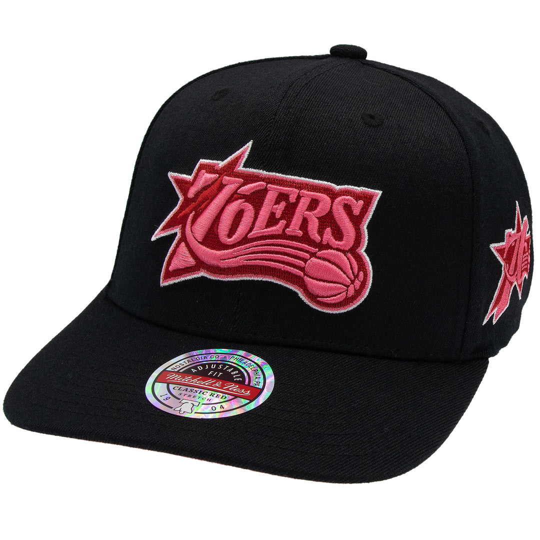 Philadelphia 76ers NBA Classic Red Snapback Mitchell &amp; Ness Black/Pink