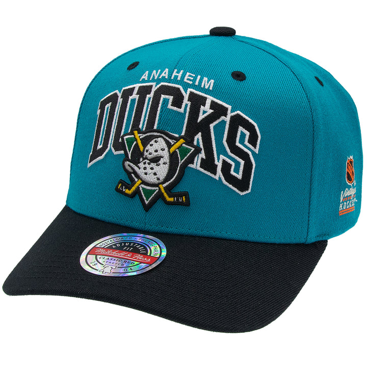 Anaheim Ducks NHL Team Arch Classic Red Snapback Mitchell &amp; Ness Teal/Black