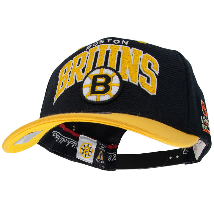 Boston Bruins NHL Team Arch Classic Red Snapback Mitchell &amp; Ness Black/Yellow