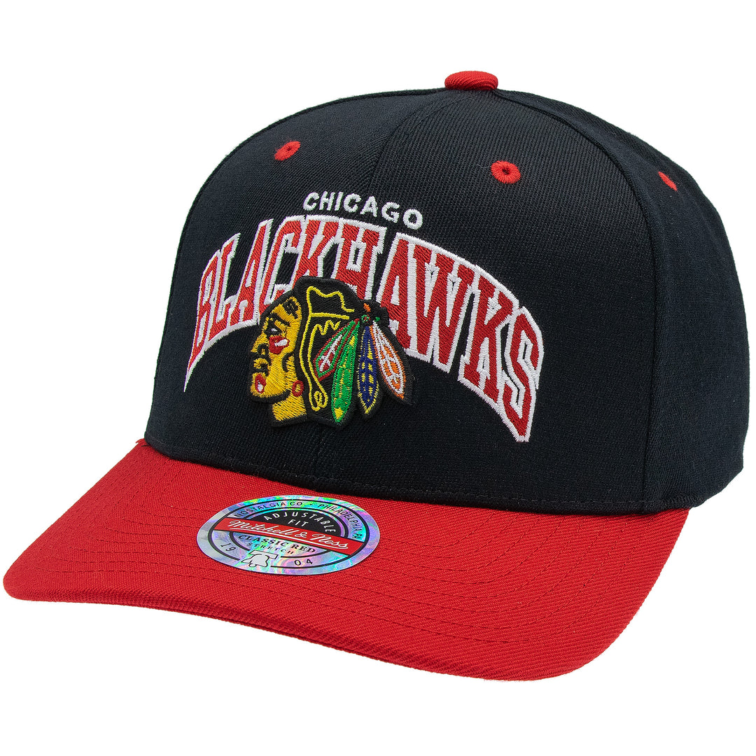 Chicago Blackhawks NHL Team Arch Classic Red Snapback Mitchell &amp; Ness Black/Red