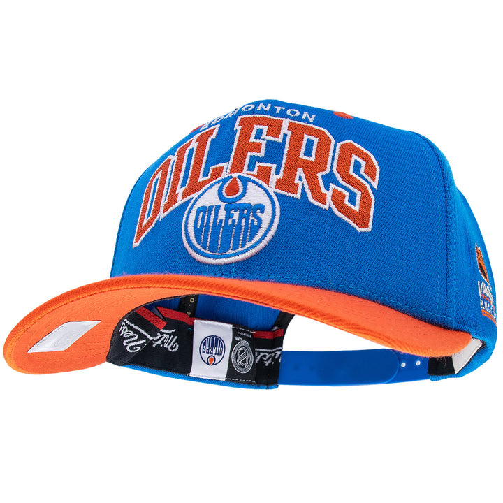 Edmonton Oilers NHL Team Arch Classic Snapback Mitchell &amp; Ness Blue/Orange