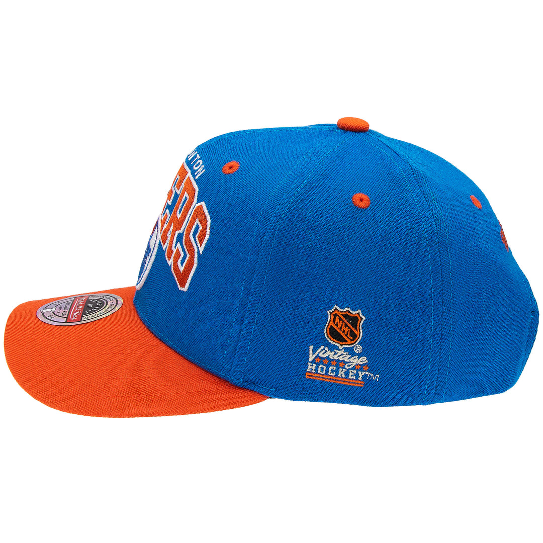 Edmonton Oilers NHL Team Arch Classic Snapback Mitchell &amp; Ness Blue/Orange