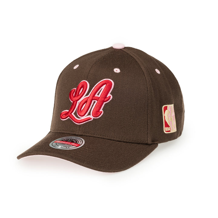 Los Angeles Lakers NBA Brown Sugar Bacon Classic Red Snapback Mitchell &amp; Ness Brown/Pink