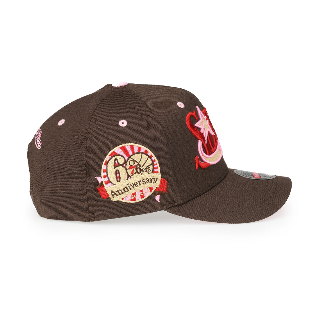Philadelphia 76ers NBA Brown Sugar Bacon Classic Red Snapback Mitchell &amp; Ness Brown/Pink