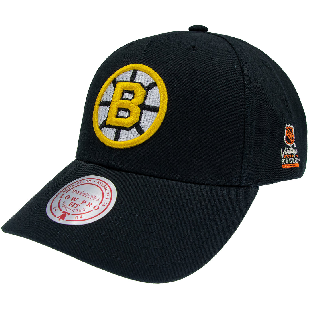 Boston Bruins NHL Team Logo Low Pro Snapback Mitchell &amp; Ness Black