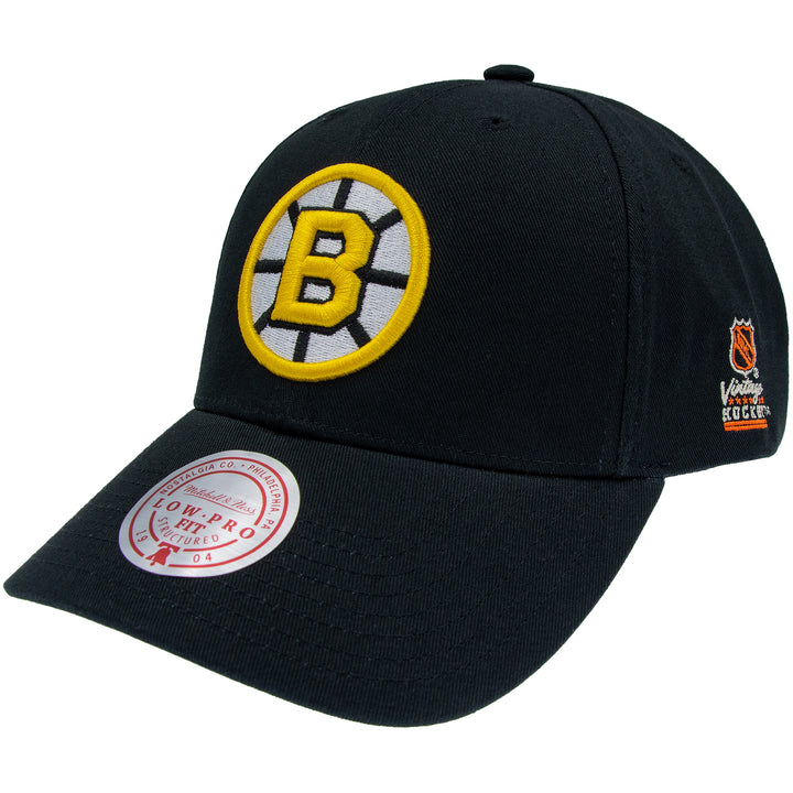 Boston Bruins NHL Team Logo Low Pro Snapback Mitchell &amp; Ness Black