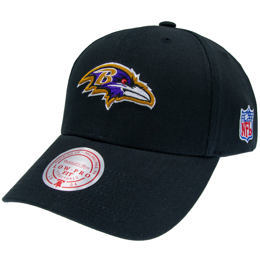 Baltimore Ravens NFL Team Logo Low Pro Snapback Mitchell &amp; Ness Black