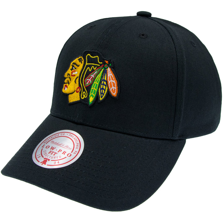 Chicago Blackhawks NHL Team Logo Low Pro Snapback Mitchell &amp; Ness Black