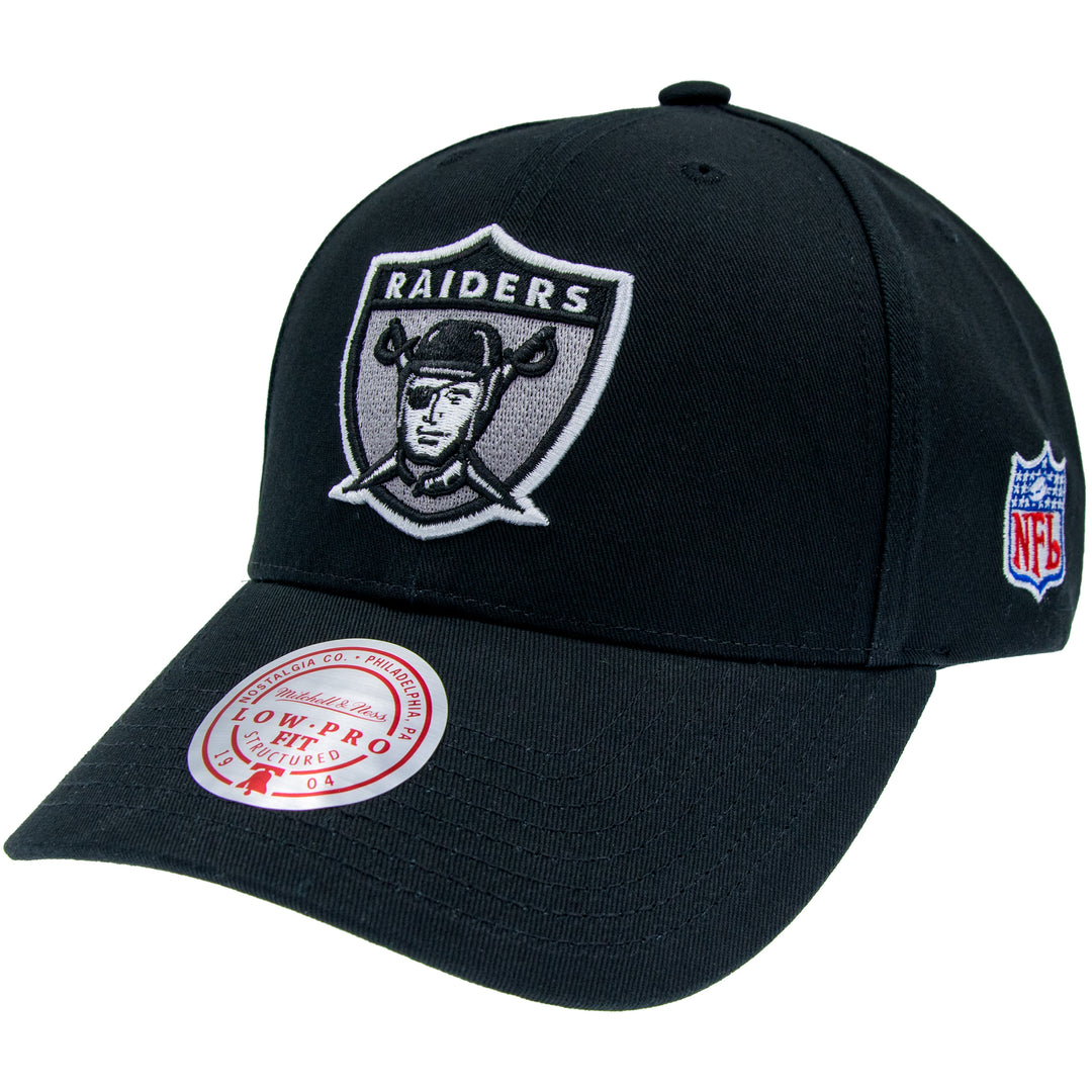 Oakland Raiders NFL Team Logo Low Pro Snapback Mitchell &amp; Ness Black