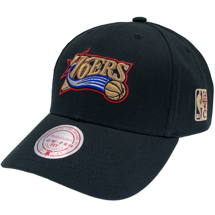 Philadelphia 76ers NBA Team Logo Low Pro Snapback Mitchell &amp; Ness Black