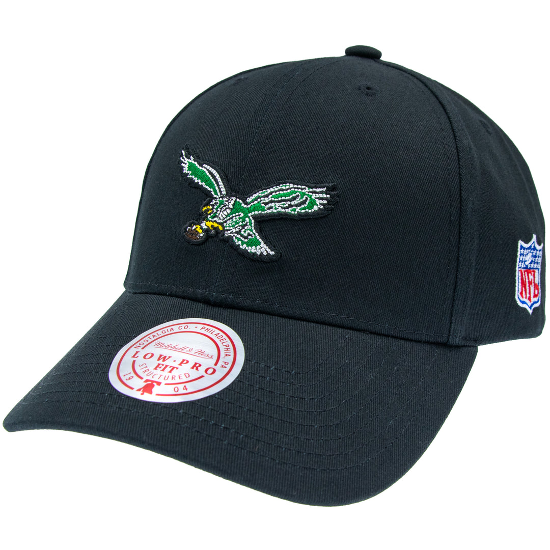 Philadelphia Eagles NFL Team Logo Low Pro Snapback Mitchell &amp; Ness Black