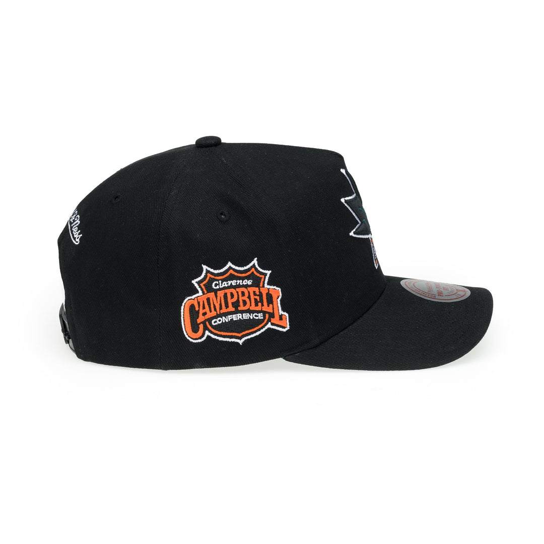 San Jose Sharks NHL Nostalgic 2.0 Pro Crown Snapback Mitchell &amp; Ness Black