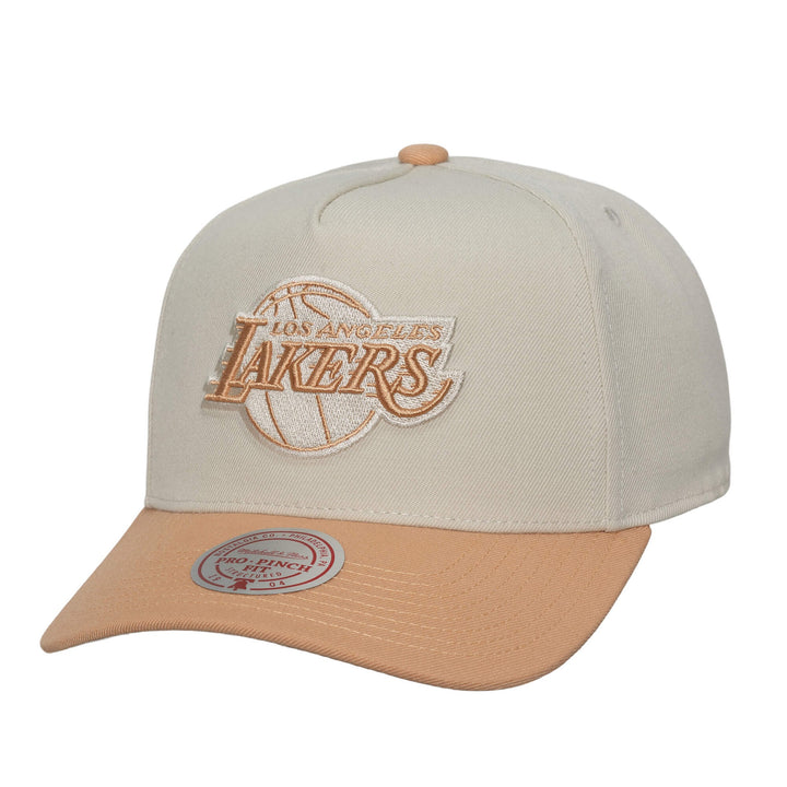 Los Angeles Lakers NBA Pro Pinch Snapback Mitchell &amp; Ness Chalk/Dust