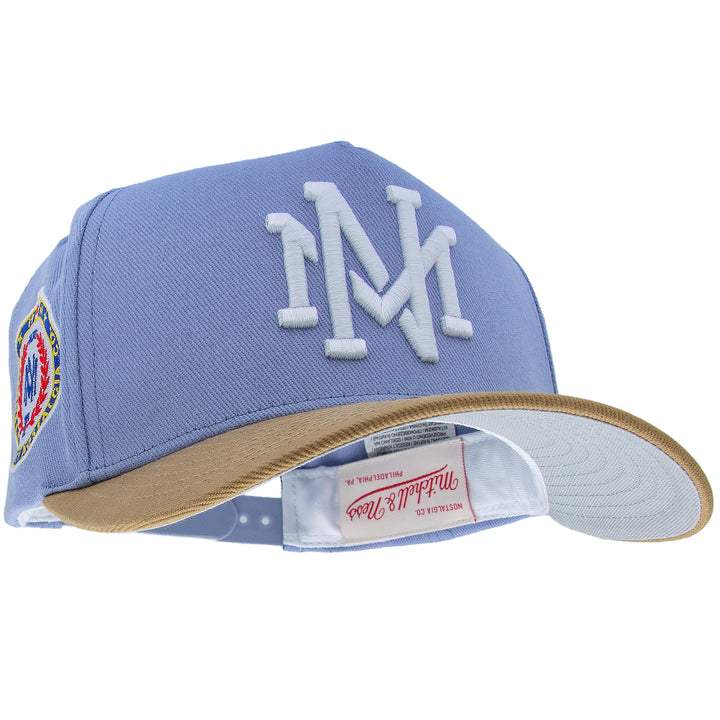 Branded Blue Khaki Pro Crown Snapback Mitchell &amp; Ness